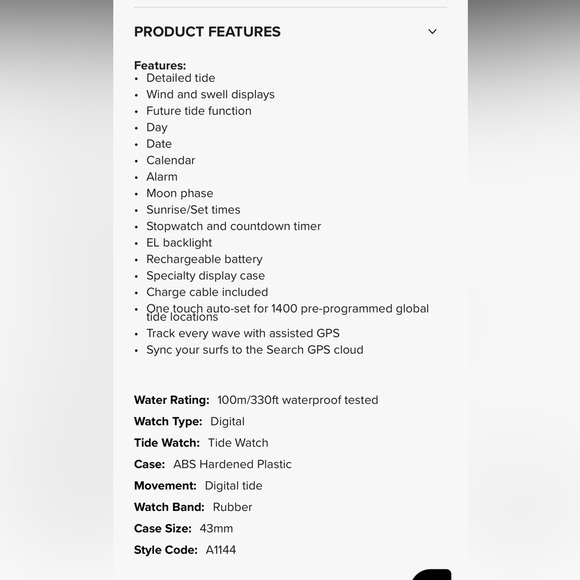 Rip Curl Search GPS Watch 2 - Picture 5 of 6